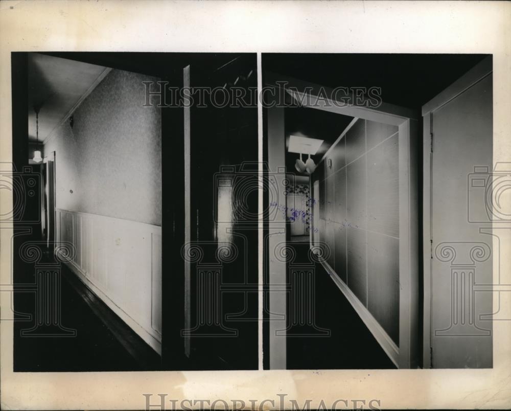 1945 Press Photo Renovation of Hallway - Historic Images