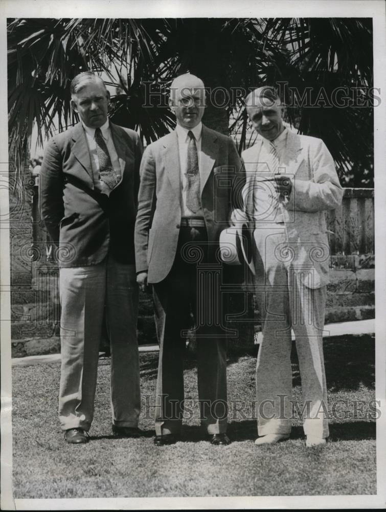 1934 Press Photo J.D Wheeler (left),H.E. Minard (center),C.L. Fardwell - Historic Images