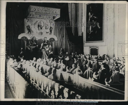 1927 Press Photo Rome Italy Pope Pius CI, Msgr Joseph Reey, Msgr Hiend - Historic Images