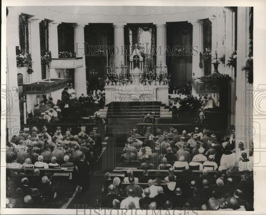 1932 Press Photo Rro Cathedral in Dublin Ireland mass of Eucharist Congress - Historic Images