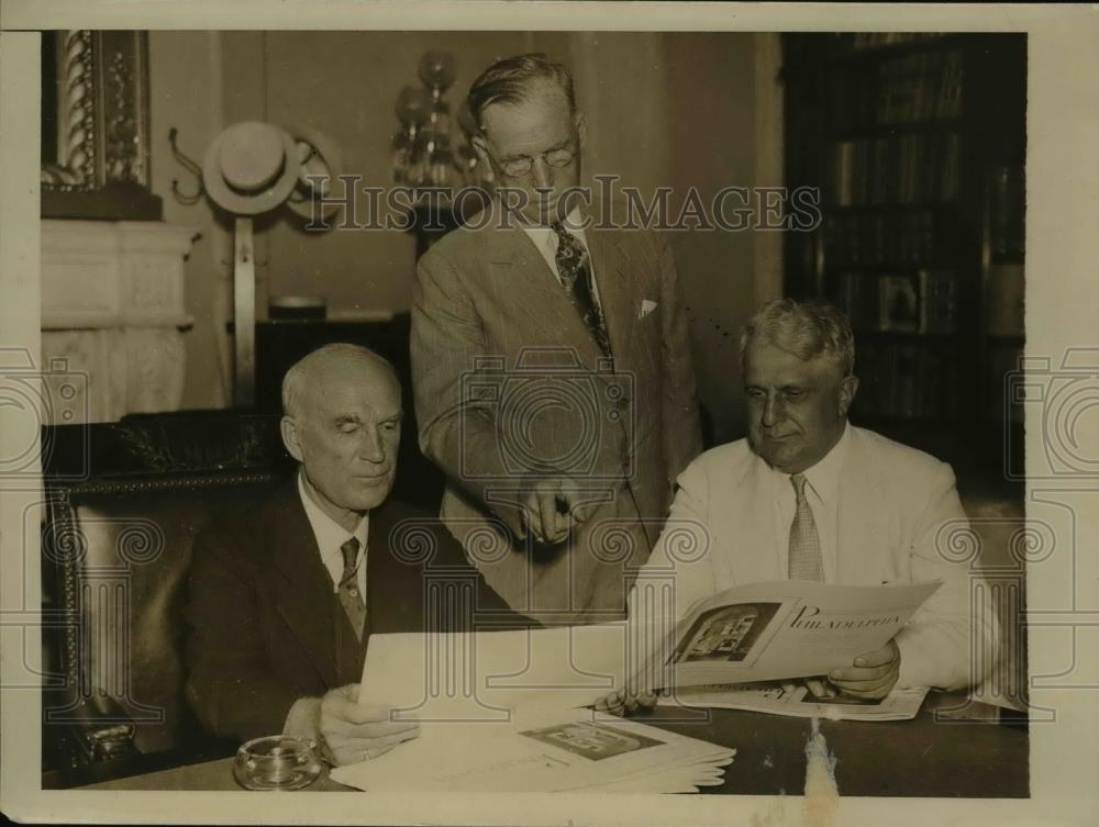 1931 Press Photo Mayor Harry Mackay,Senator Simeon Fess and Senator James Davis - Historic Images