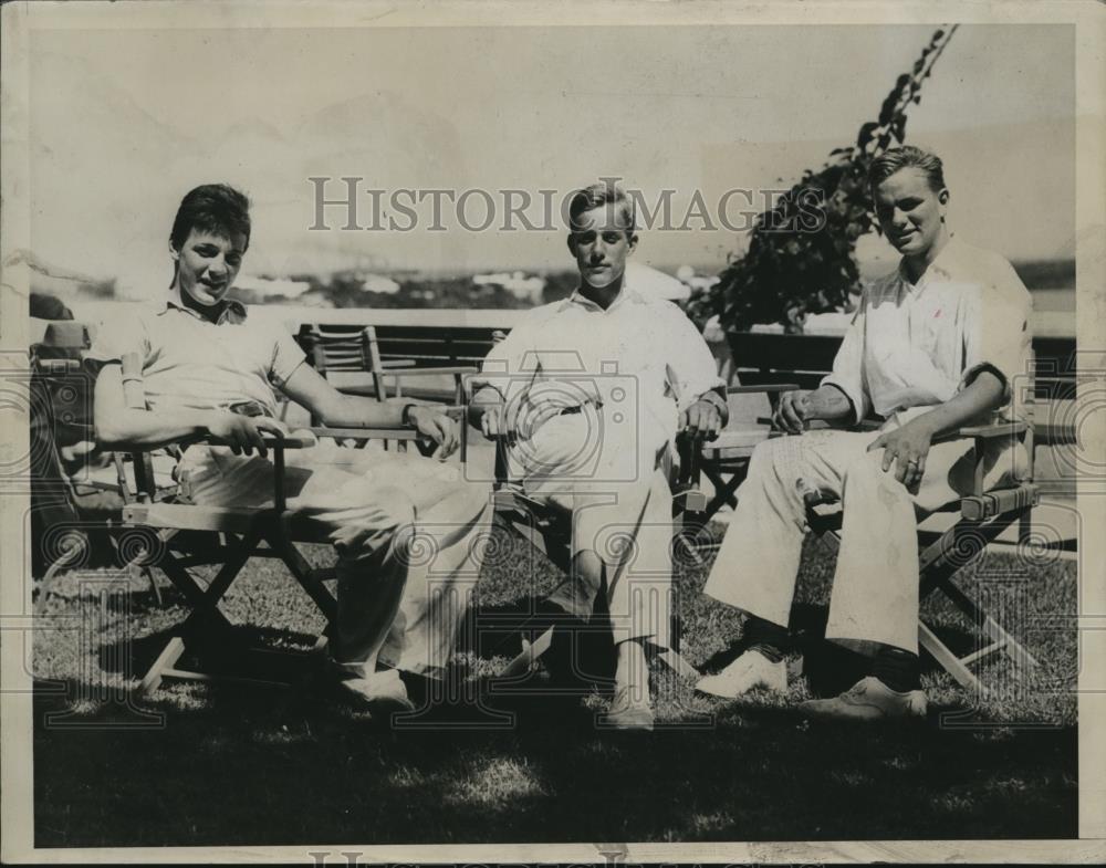 1934 Press Photo George E.Roosevelt Jr. Van S.Merle-Smith Jr.&amp; W.Emlin Roosevelt - Historic Images