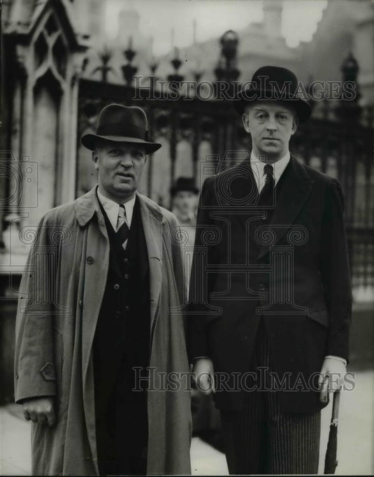 1938 Press Photo John McGovern & Hon J Steurten of Parliament - Historic Images