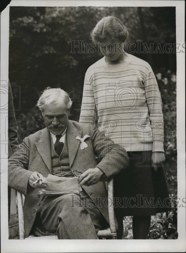 1929 Press Photo British Premier Ramsay MacDonald &amp; Daughter Ishbel - Historic Images