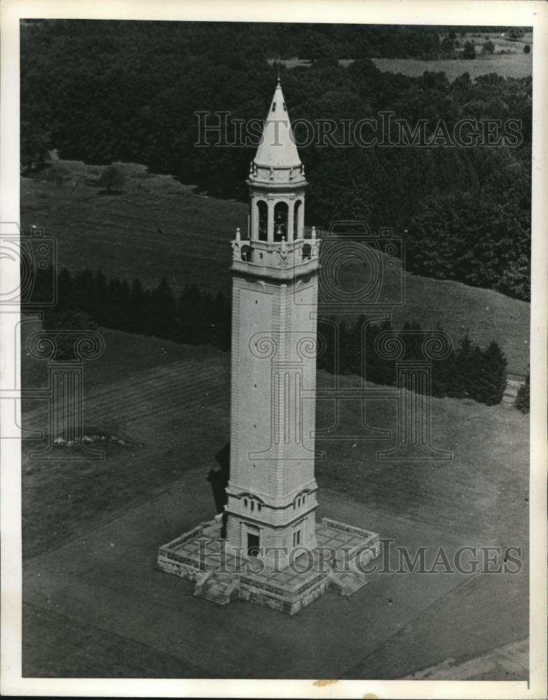 1941 Press Photo Air View of the New Nemours Carillon Tower - Historic Images