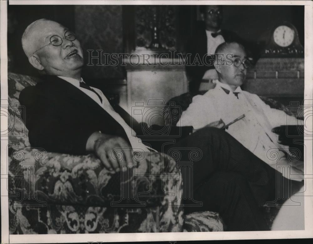 1937 Press Photo Shoju Koyama &amp; suneo Kanemiwsu of Japanese Diet - Historic Images