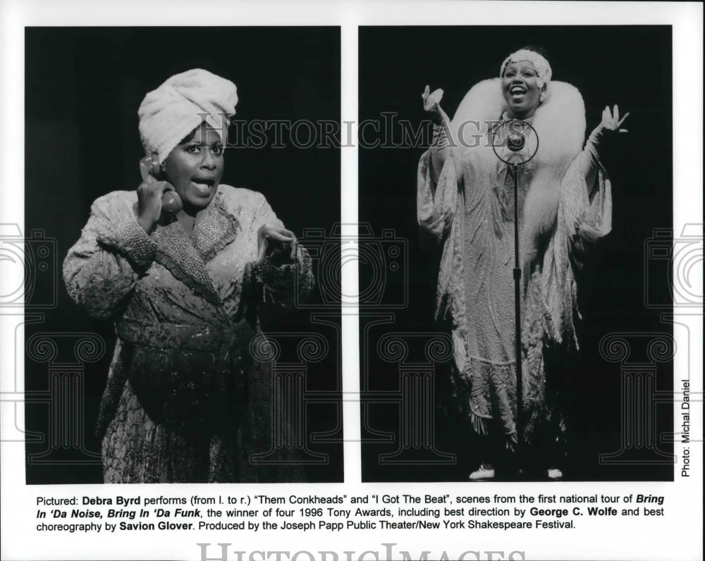 1999 Press Photo Debra Byrd stars in Bring in Da Noise Bring in Da Funk play - Historic Images