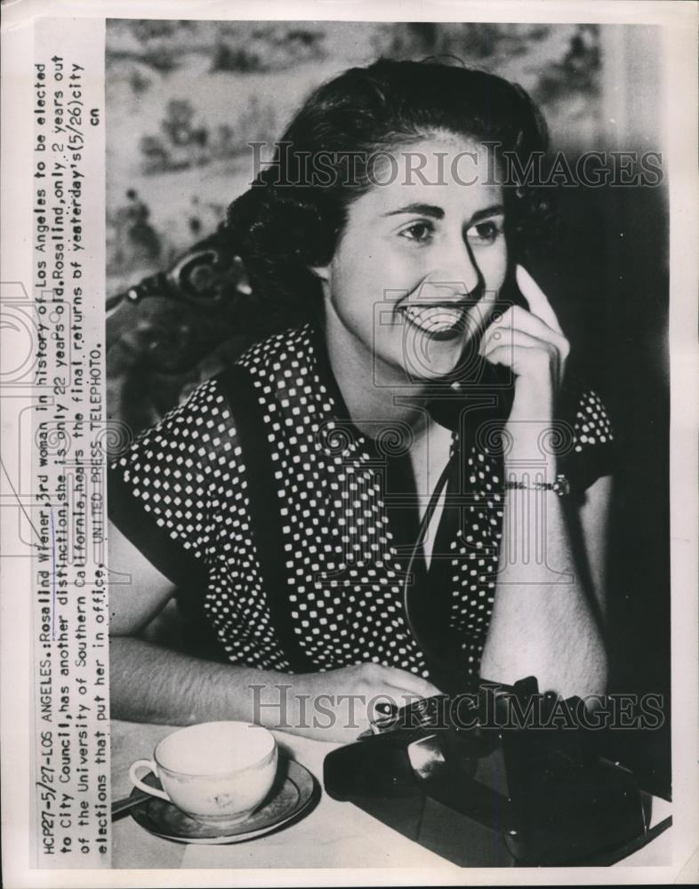 1953 Press Photo Rosalind Wiener, third woman to be elected in the City Council - Historic Images