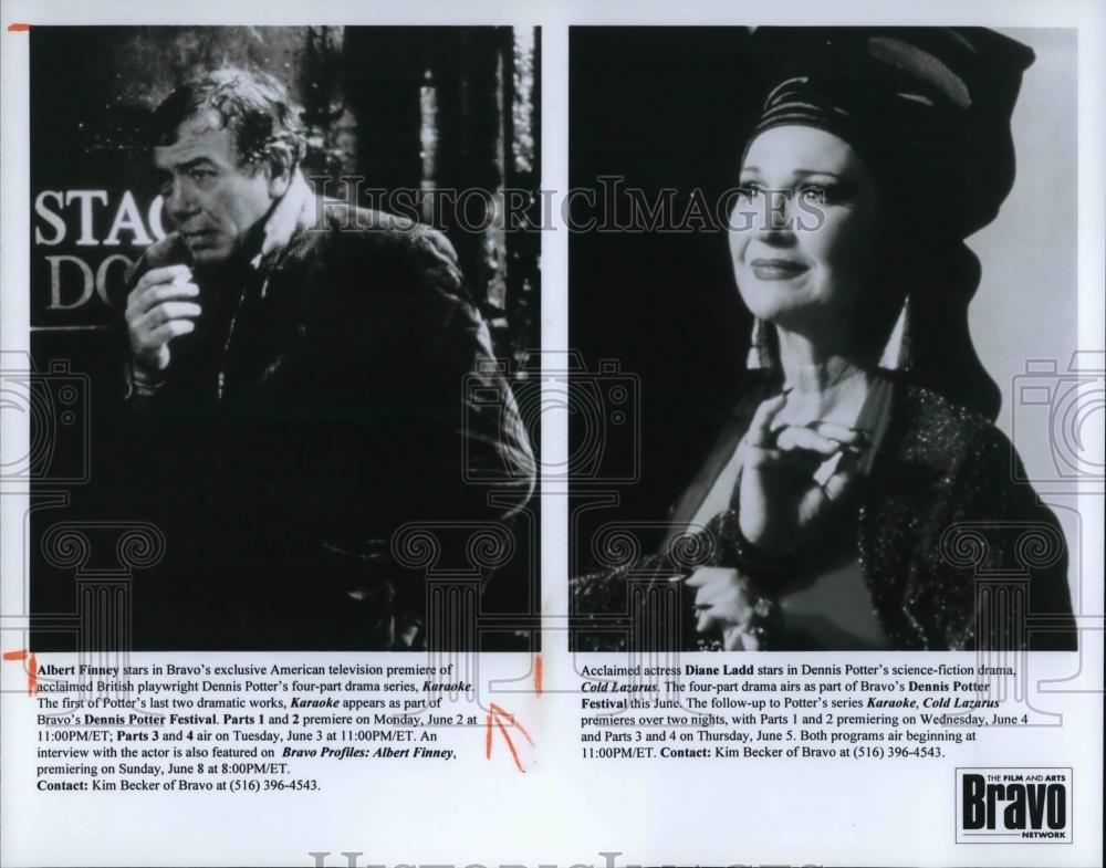 1997 Press Photo Albert Finney and Diane Ladd star in Karaoke, Cold Lazarus - Historic Images