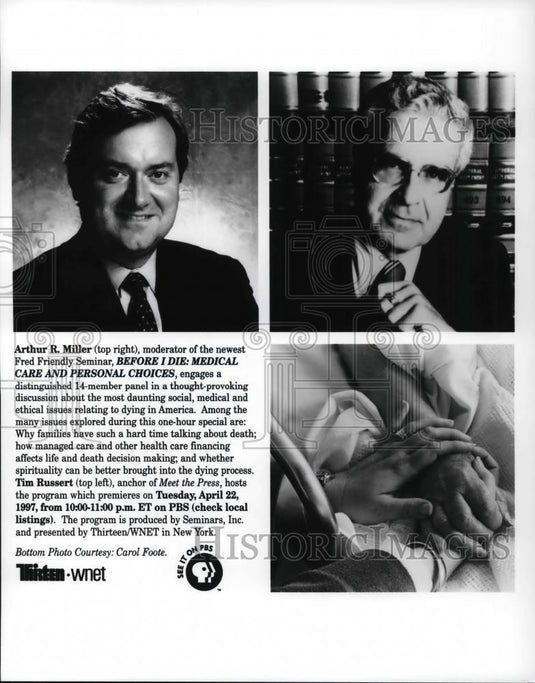 Press Photo Arthur Miller Hosts Before I Die Medical Care & Personal Choices - Historic Images