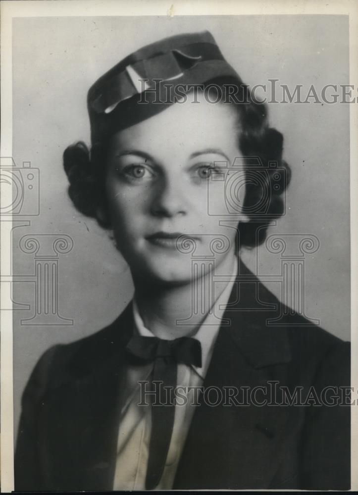 1936 Press Photo Yvonne Trego, screw member of transport plane included in crash - Historic Images