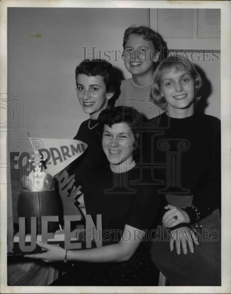 1955 Press Photo Lynne Kothera, Nan c Garapick, Alice Nardy &amp; Thelma Assad - Historic Images