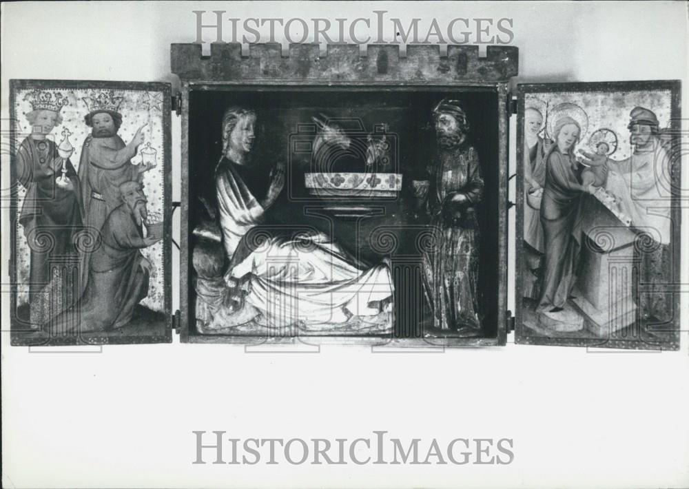 1960 Press Photo Altar Wing By Bertram Stolen From Hamburg Art Hall - Historic Images