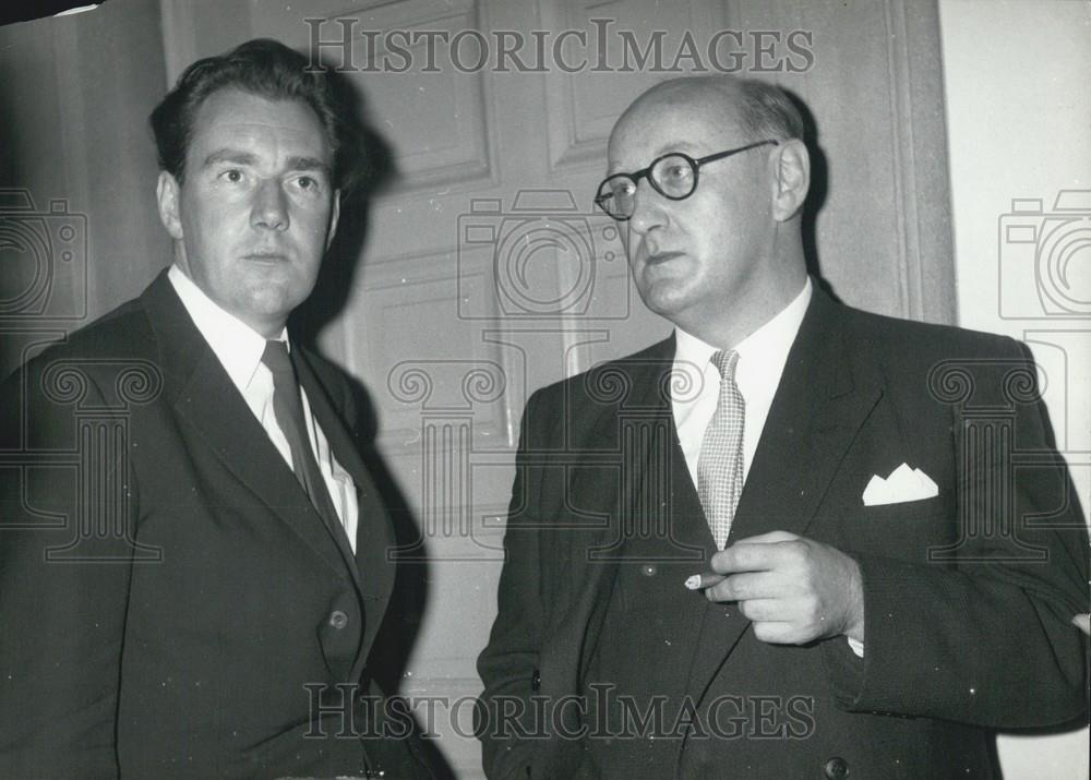1962 Press Photo Harry Bohrer & John Chaloner at Trial of Rudolf Augstein - Historic Images