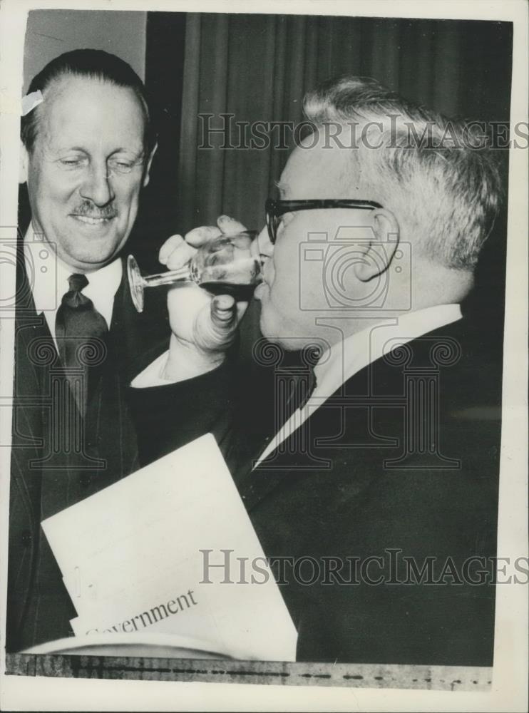 1955 Press Photo British Ambassador To Rome Sir Ashley Clark/Herbert Morrison - Historic Images