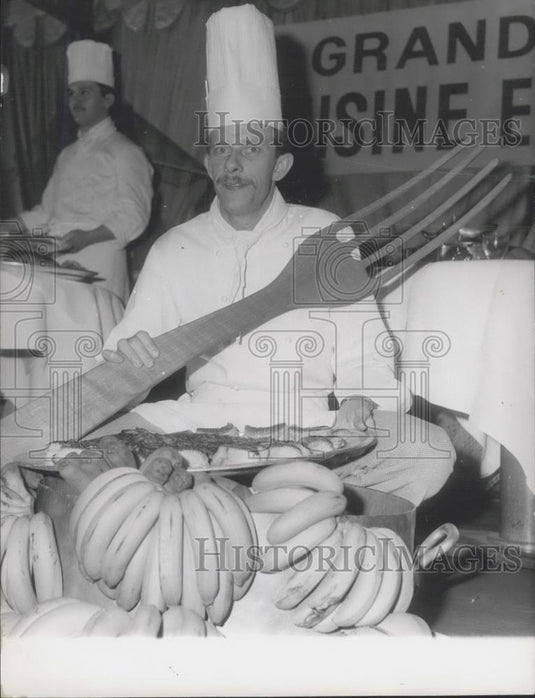 1967 Press Photo Gilbert Picard chef in restaurant Au Beaulieu-Sur-mer (Riviera) - Historic Images