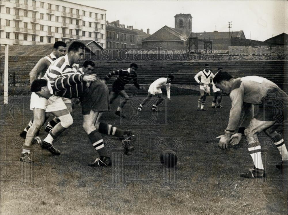 1953 Press Photo Rugby match France-England,french team in training - Historic Images