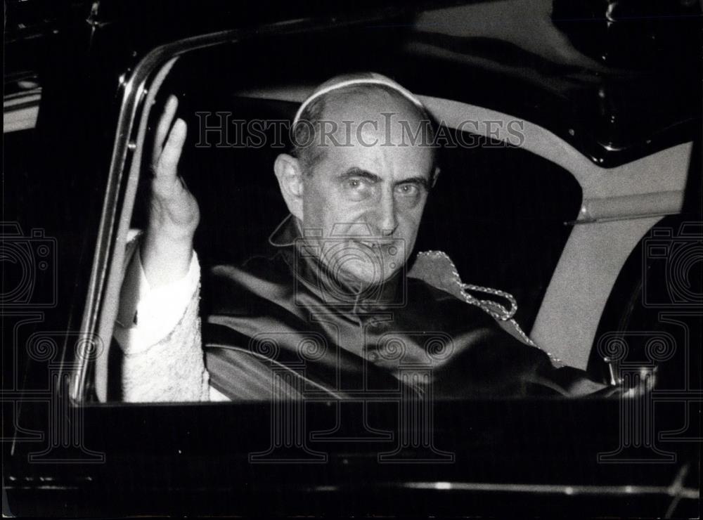 Press Photo Pope Paul VI Traveling To Ceremony Basilica Santa Maria Maggiore - Historic Images