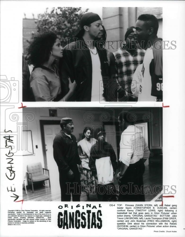 1996 Press Photo Dawn Stern Christopher Duncan Timothy Lewis Jim Brown Pam Grier - Historic Images