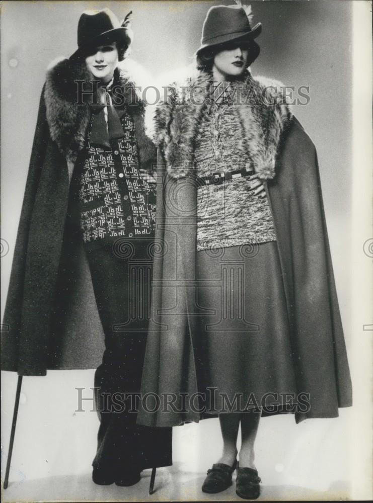 1974 Press Photo, Jean-Louis Scherrer Fox Fur Cape Ensembles - Historic Images