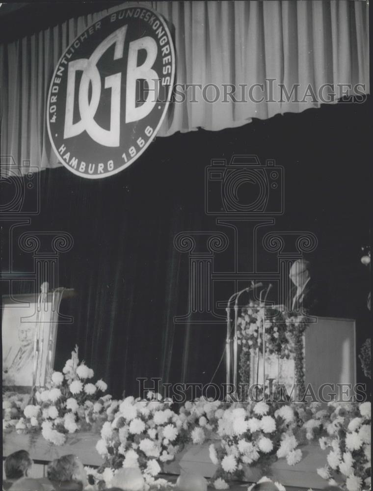 1956 Press Photo Erich Ollenhauer - Historic Images