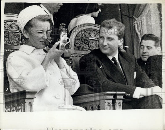 1961 Press Photo Prince Albert & wife Princess Paola Attend holy Procession - Historic Images