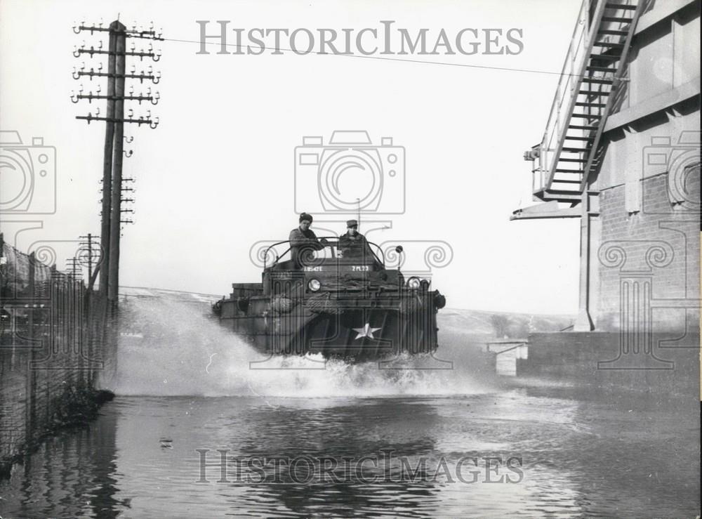 1955 Press Photo High water at the Rhine - Historic Images