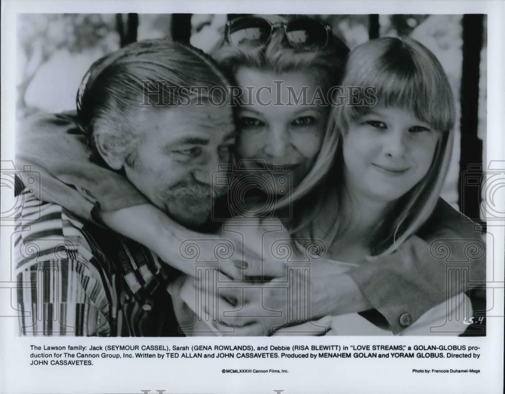 1986 Press Photo Seymour Cassel, Gena Rowlands &amp; Risa Blewitt in Love Streams - Historic Images
