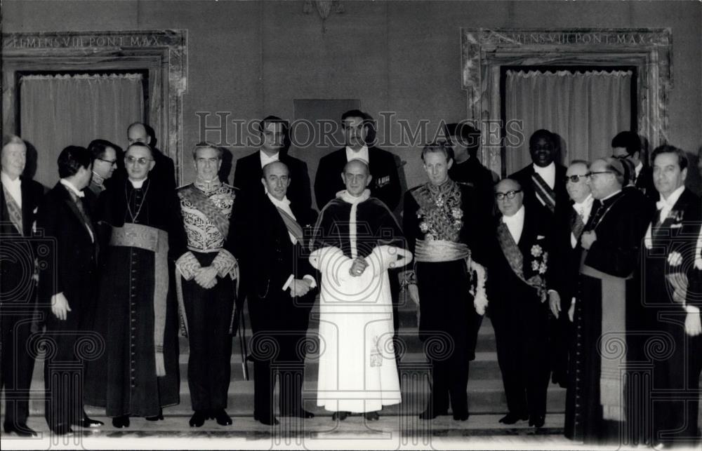 1970 Press Photo Pope Paul VI Receiving Diplomatic Corps At Vatican - Historic Images