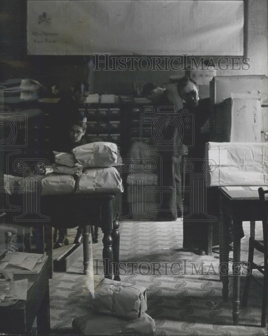 Press Photo Parcels of letters ready for dispatch to Germany - Historic Images