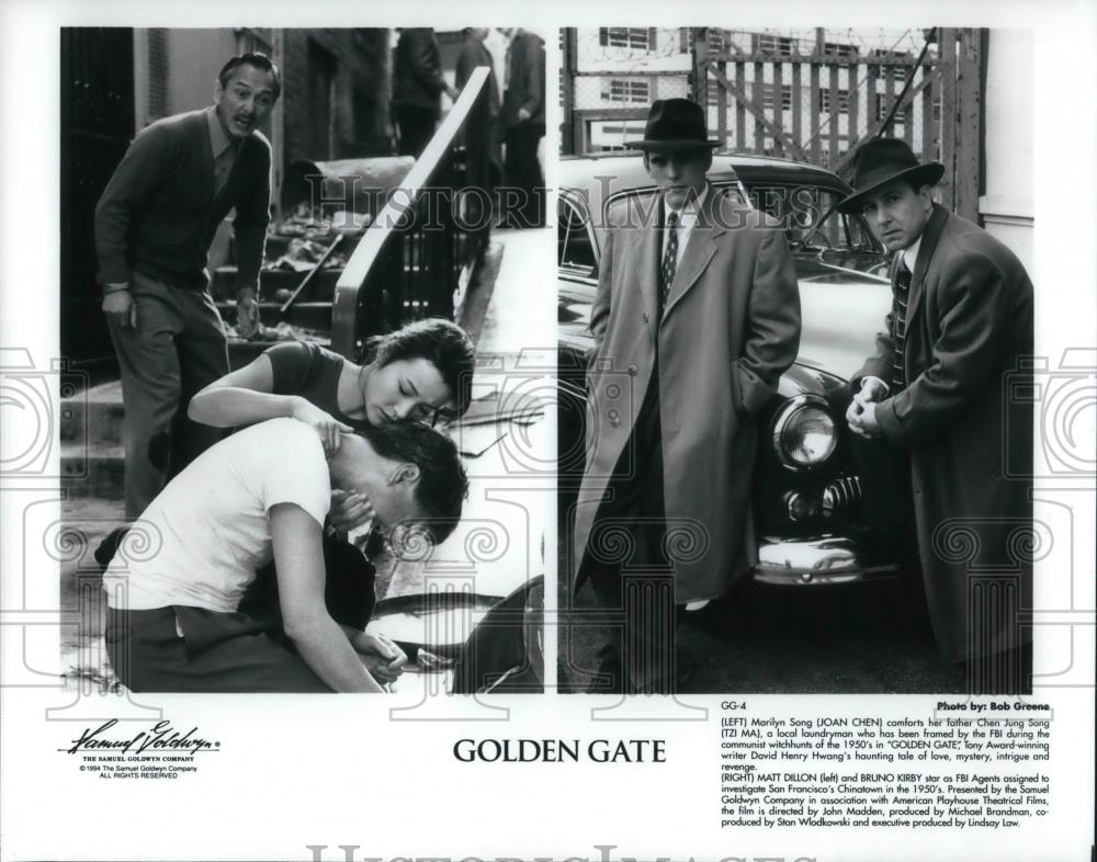 1995 Press Photo Joan Chen Tzi Ma Matt Dillon and Bruno Kirby in The Golden Gate - Historic Images