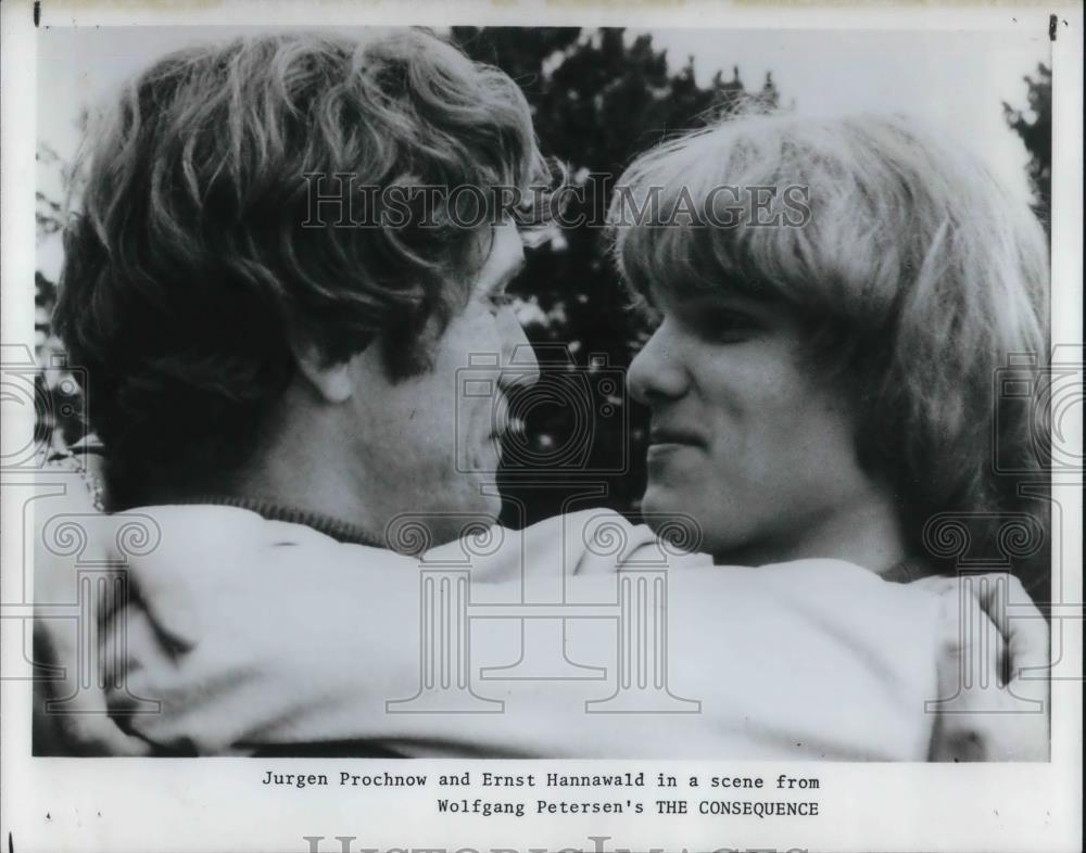 1984 Press Photo Jurgen Prochnow and Ernst Hannawald in THE CONSEQUENCE - Historic Images