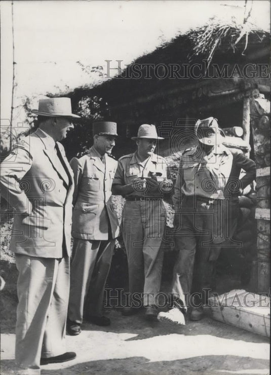 1954 Press Photo M.Rene Pleven,French Defence Minister Visits Laos - Historic Images