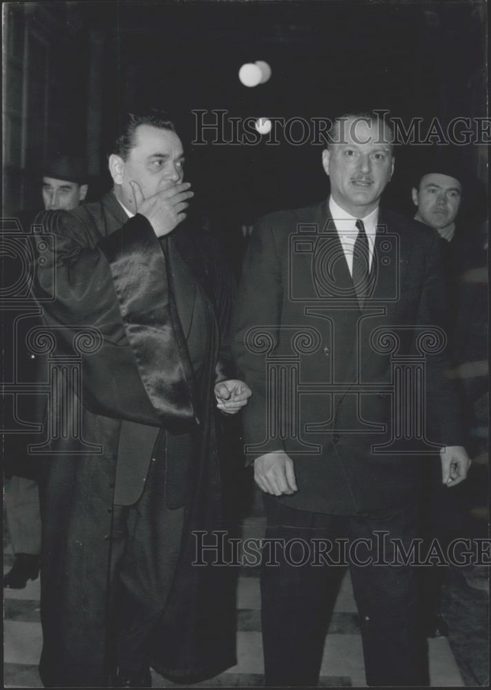 1961 Press Photo M.Delouvrier (rt) former Delegate General to Algeria &amp; judge - Historic Images