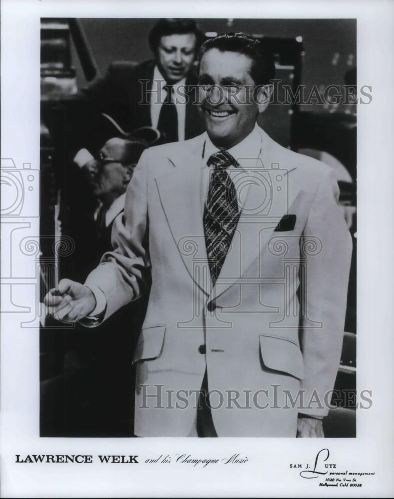 Press Photo Lawrence Welk and his Champagne Music Bandleader and Musician - Historic Images