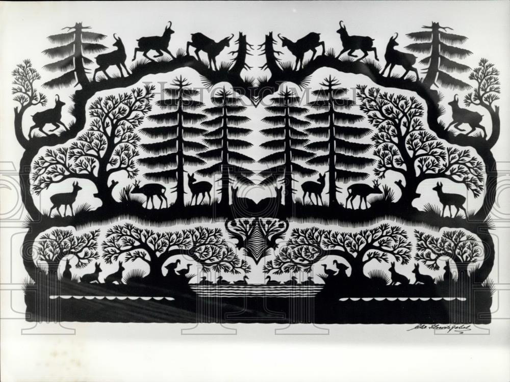 1973 Press Photo silhoutte art has been cut out by Mr. Christian Schwitzebel - Historic Images