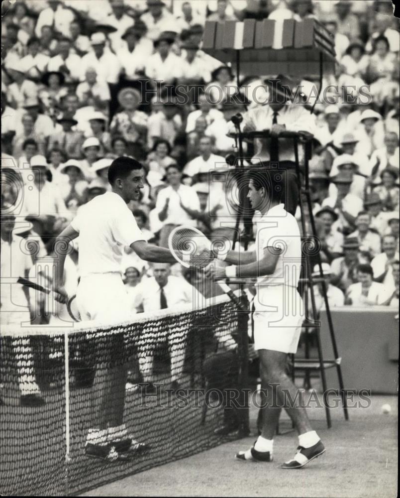 Press Photo Barry MacRay &amp; Ashley Cooper at 2nd Singles Davis Cup match - Historic Images