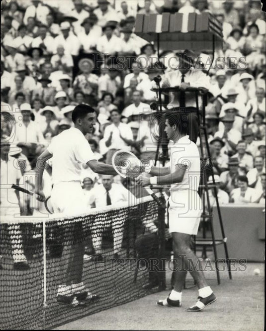 Press Photo Barry MacRay & Ashley Cooper at 2nd Singles Davis Cup match - Historic Images