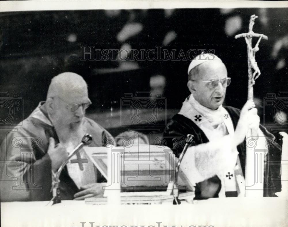 1965 Press Photo Pope Paul &amp; Cardinal Tisserant - Historic Images