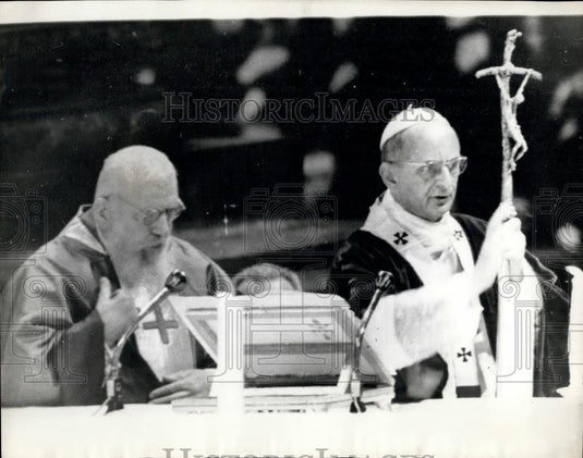 1965 Press Photo Pope Paul & Cardinal Tisserant - Historic Images