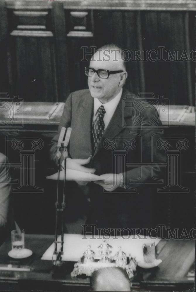 Press Photo President of the Republique Italian ,Rumor Espone IL - Historic Images