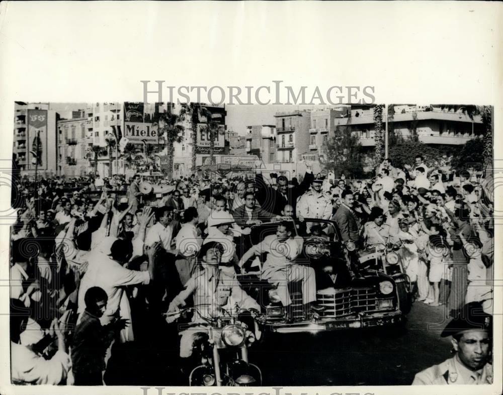 1958 Press Photo President Nasser returns to Cairo - Historic Images