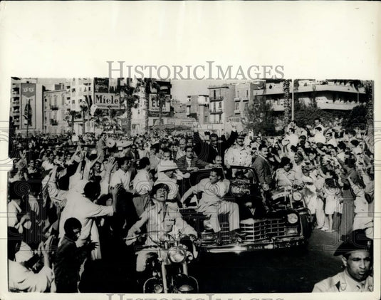 1958 Press Photo President Nasser returns to Cairo - Historic Images