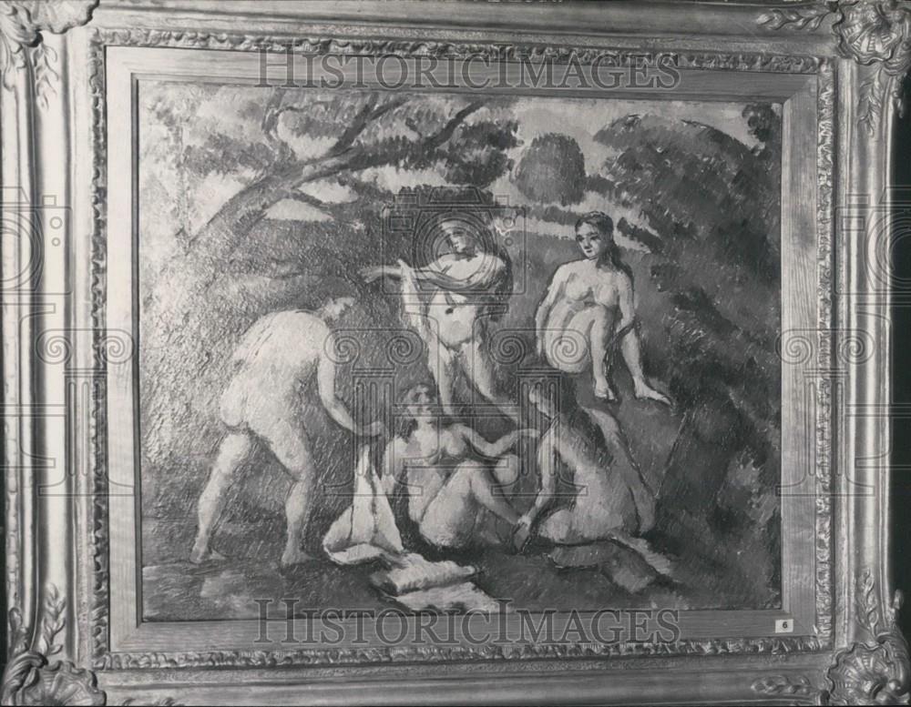 1956 Press Photo "The Five Bathers", a painting by Paul Cezanze - Historic Images