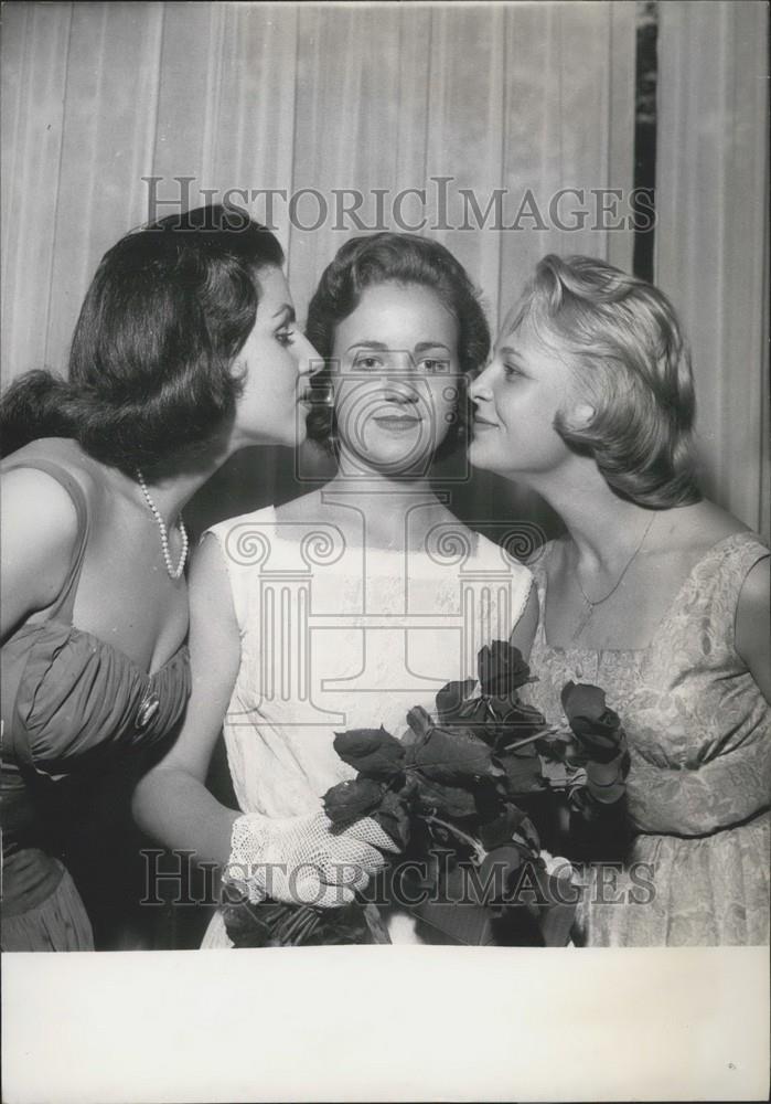 1956 Press Photo, America&#39;s Miss France Melle Marie-Andree Haan - Historic Images