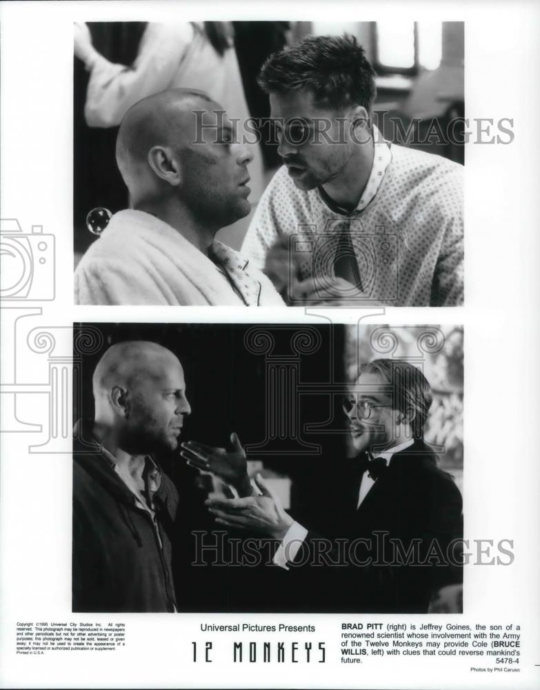 1995 Press Photo Bradd Pitt and Bruce Willis star in 12 Monkeys - cvp22739 - Historic Images