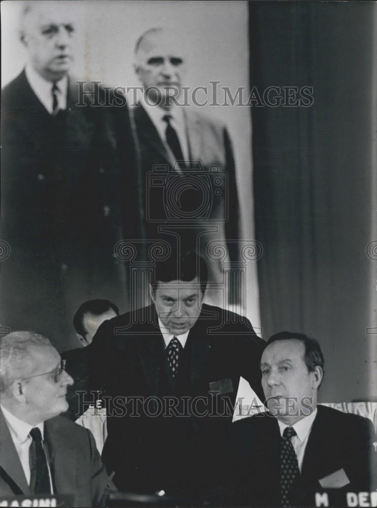 1971 Press Photo Rene Tomasini, Robert Poujade, and Michel Debre - Historic Images