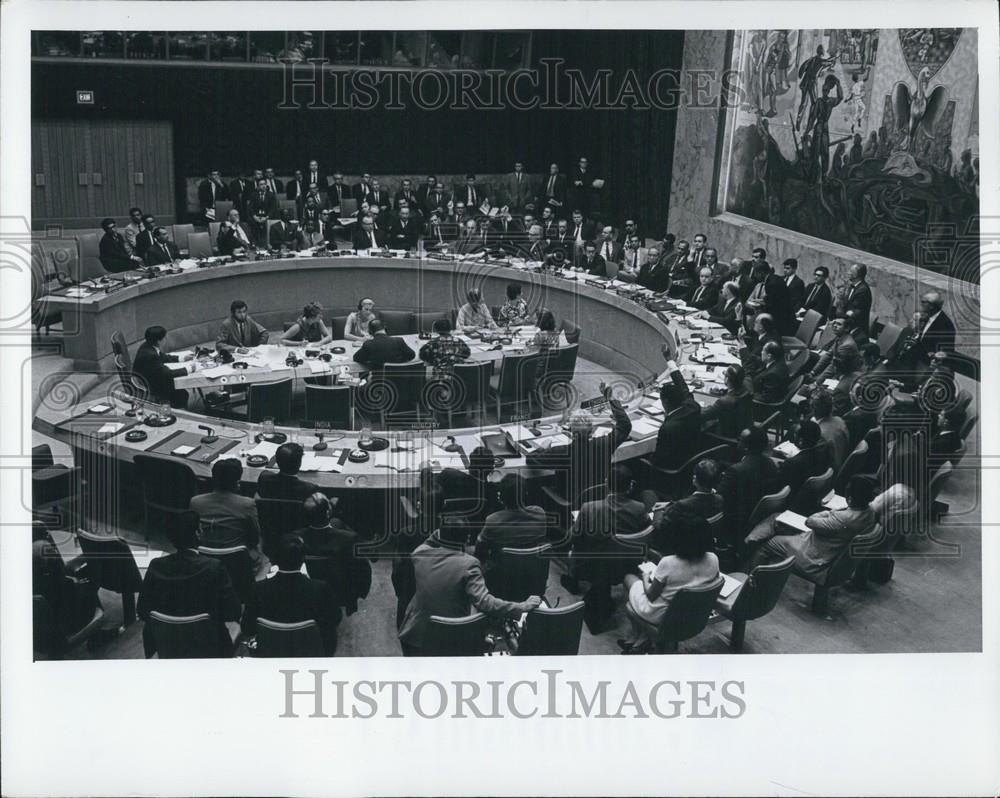 1968 Press Photo Security Council Meeting, Soviet Intervention In Czechoslovakia - Historic Images