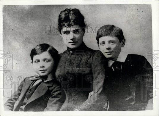 Press Photo Lady Randolh Churchill with Winston(R) & brother - Historic Images