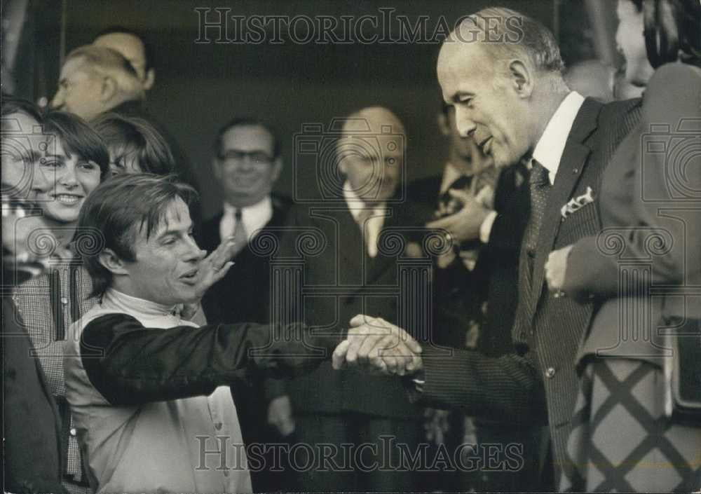 1979 Press Photo French President Valery Giscard & jockey Freddy Head - Historic Images